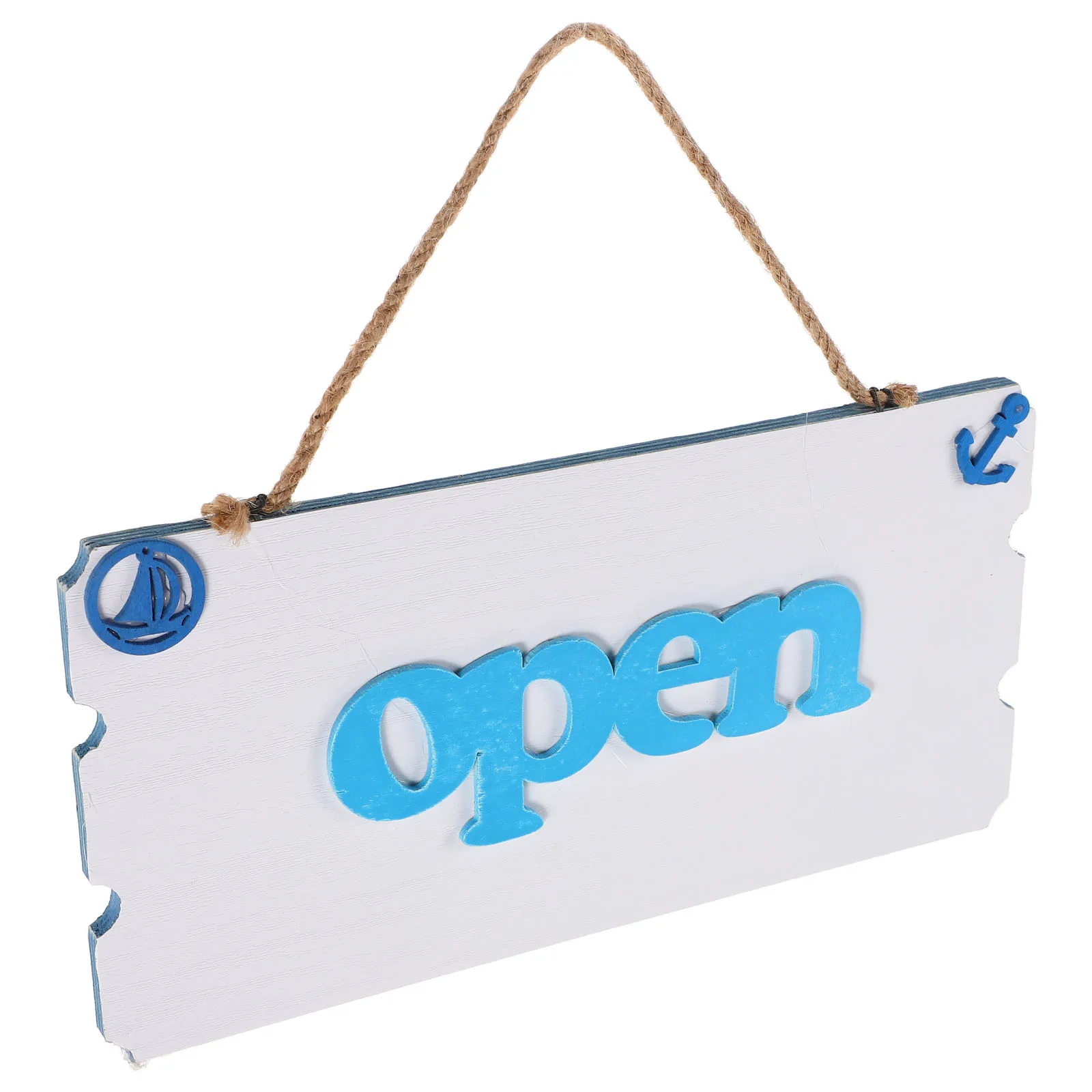 

European Style Wooden Door Sign Clear Open Closed Shop Sign Beach Themed Wall Hanging Entrance Signs for Business