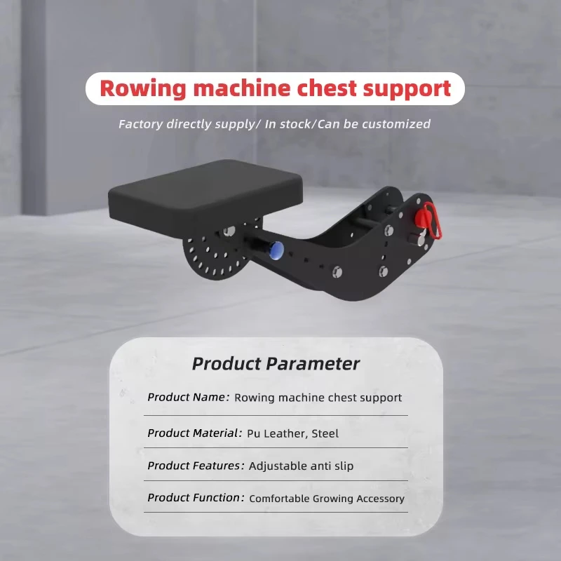 Picture 3: Full Body Workout Equipment Attachment Adjustable Portable Rowing Machine Chest Rest - PU Leather Pad and Seat Belt