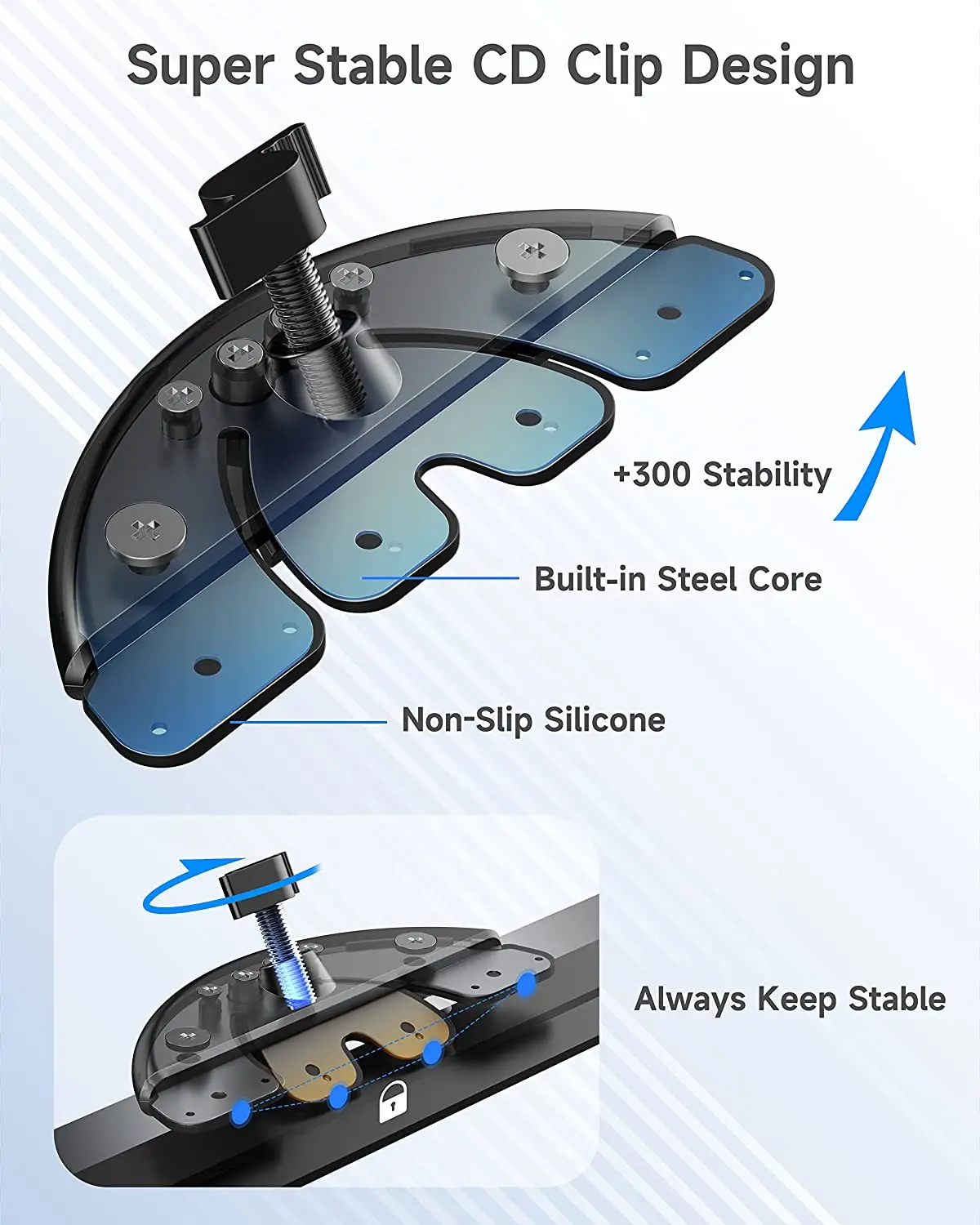 อุปกรณ์เสริมลูกบอลขนาด 17 มม. สำหรับยึดในช่องใส่ซีดีในรถยนต์ ที่ยึดแท็บเล็ตและโทรศัพท์แบบปรับได้