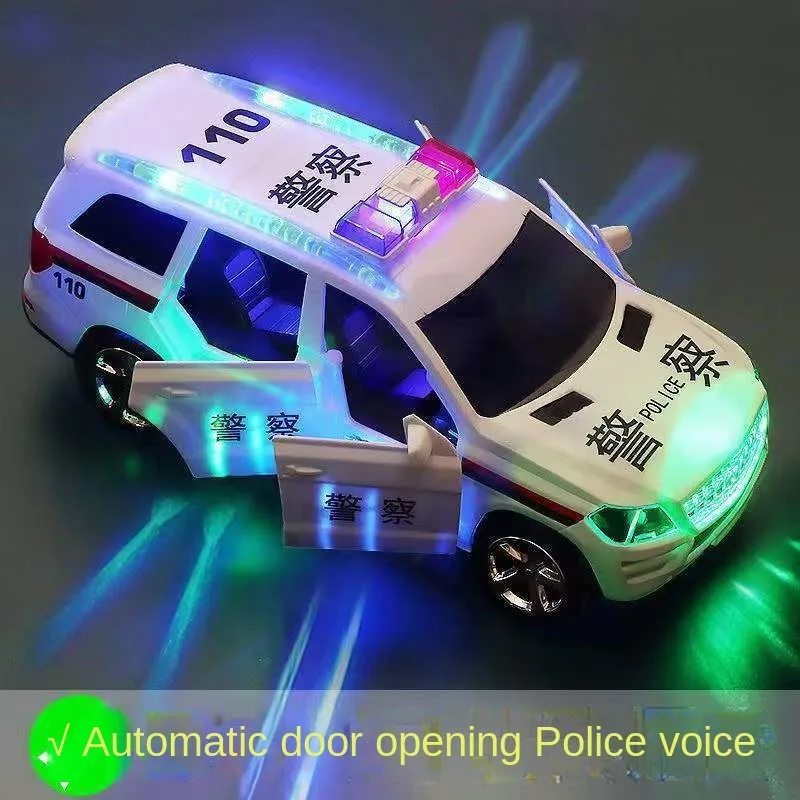 Electric police car toy children open police car with siren car electric universal to police car boy gift