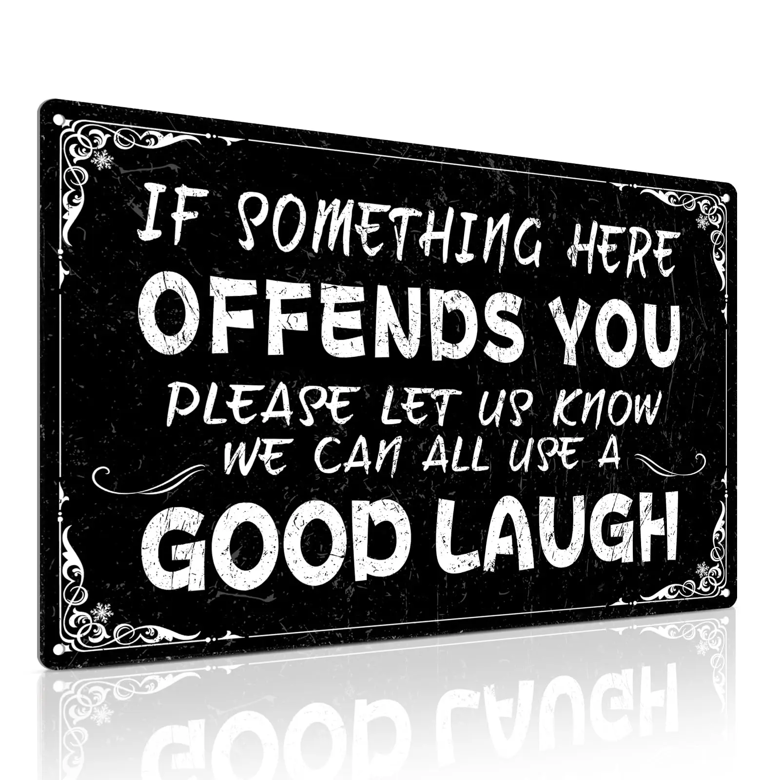 Funny Bar Sign Man Cave Decor If Something Here Offends You Vintage Metal Sign for Garage Bar Wall Decor, 8x12 Inch sign