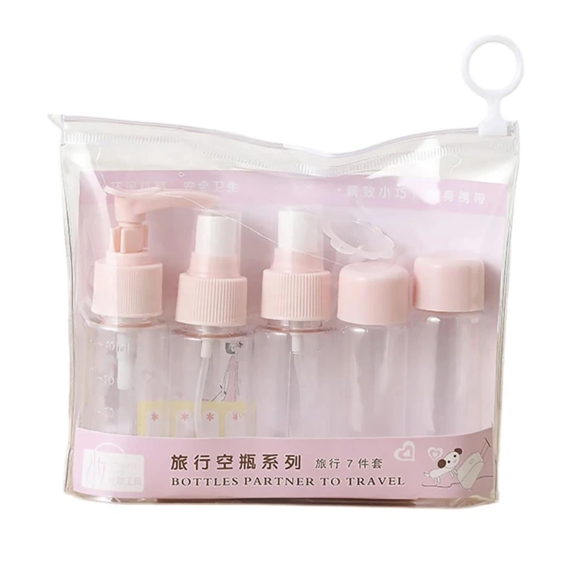 7/9 Pieces Travel Container Leak Proof Travel Bottles Refillable Toiletry Bottle E1YF