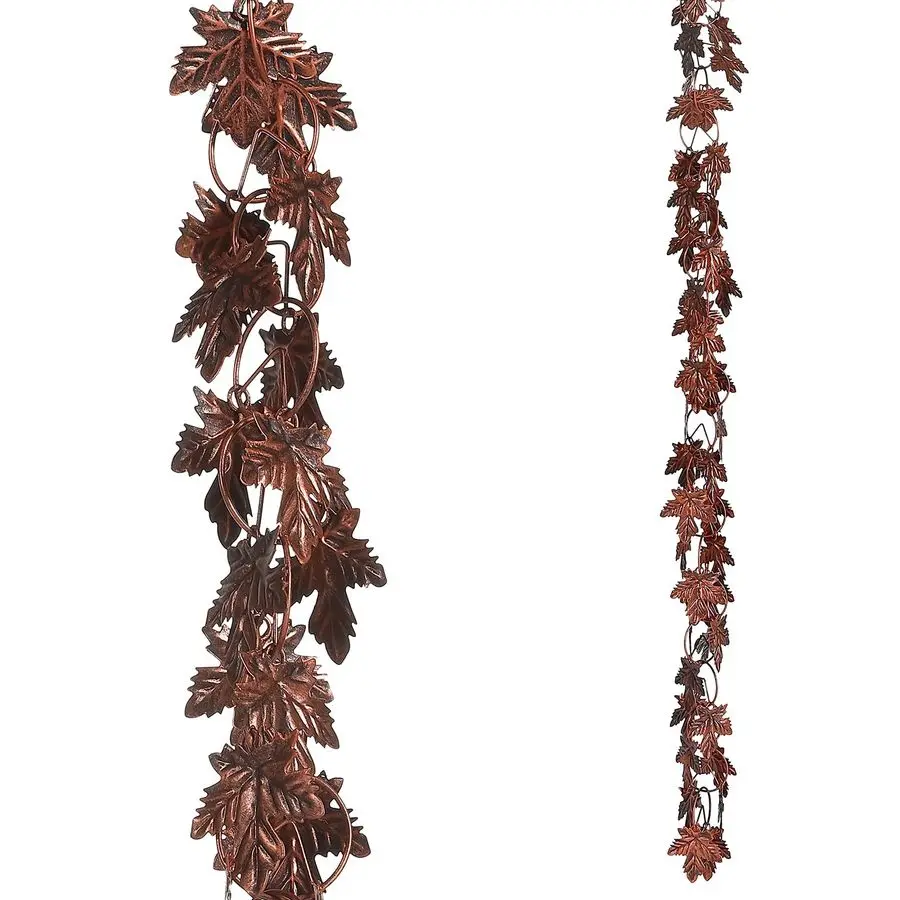 

Дождевая цепь Leaf Rain Chain, 8,5 футов, для водосточных труб, цепь-ловушка для дождевой воды для сада и патио, металлический декор