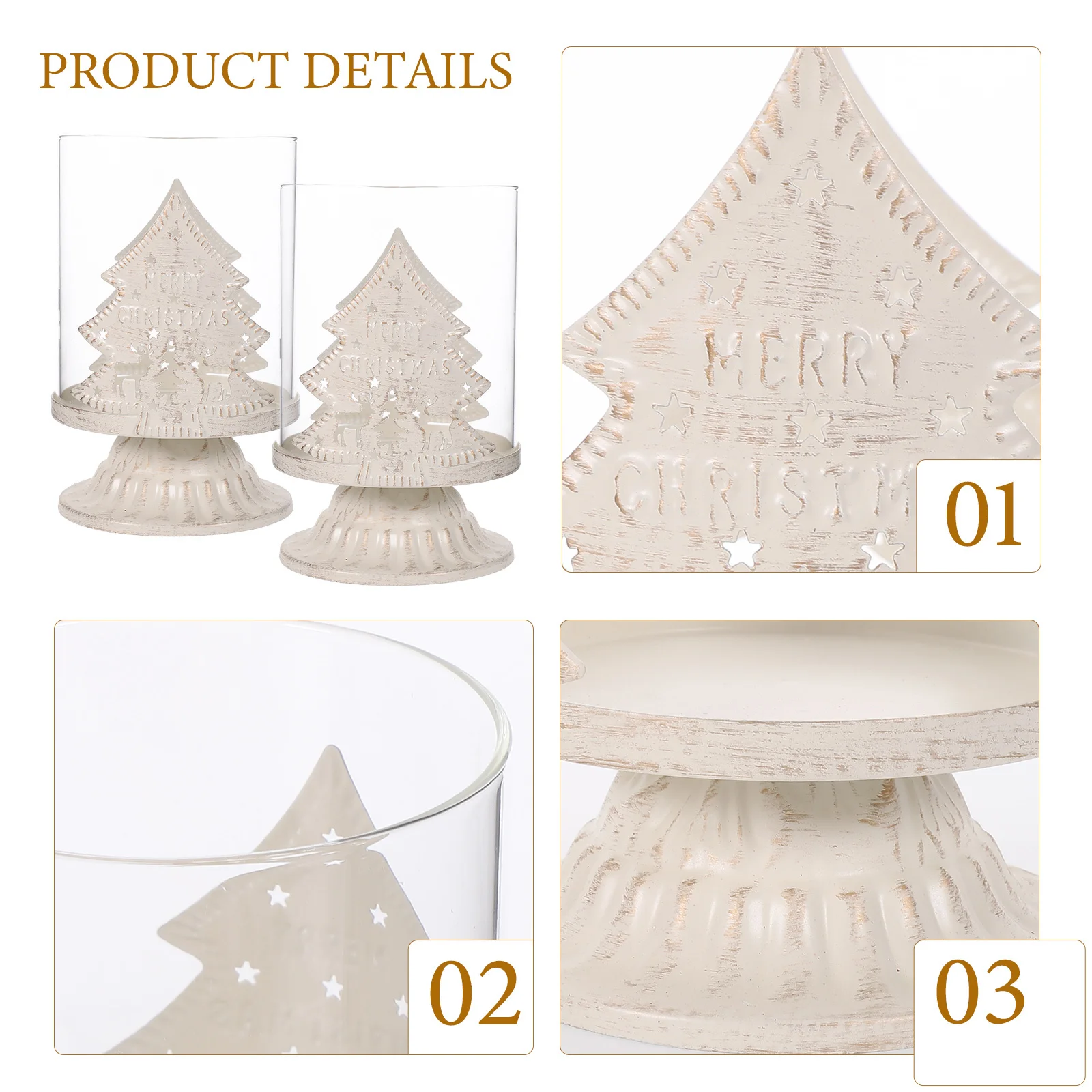 

2Pcs Christmas Deer Holder Decorative Xmas Stand Romantic Home Party Decoration Xmas Candleholder