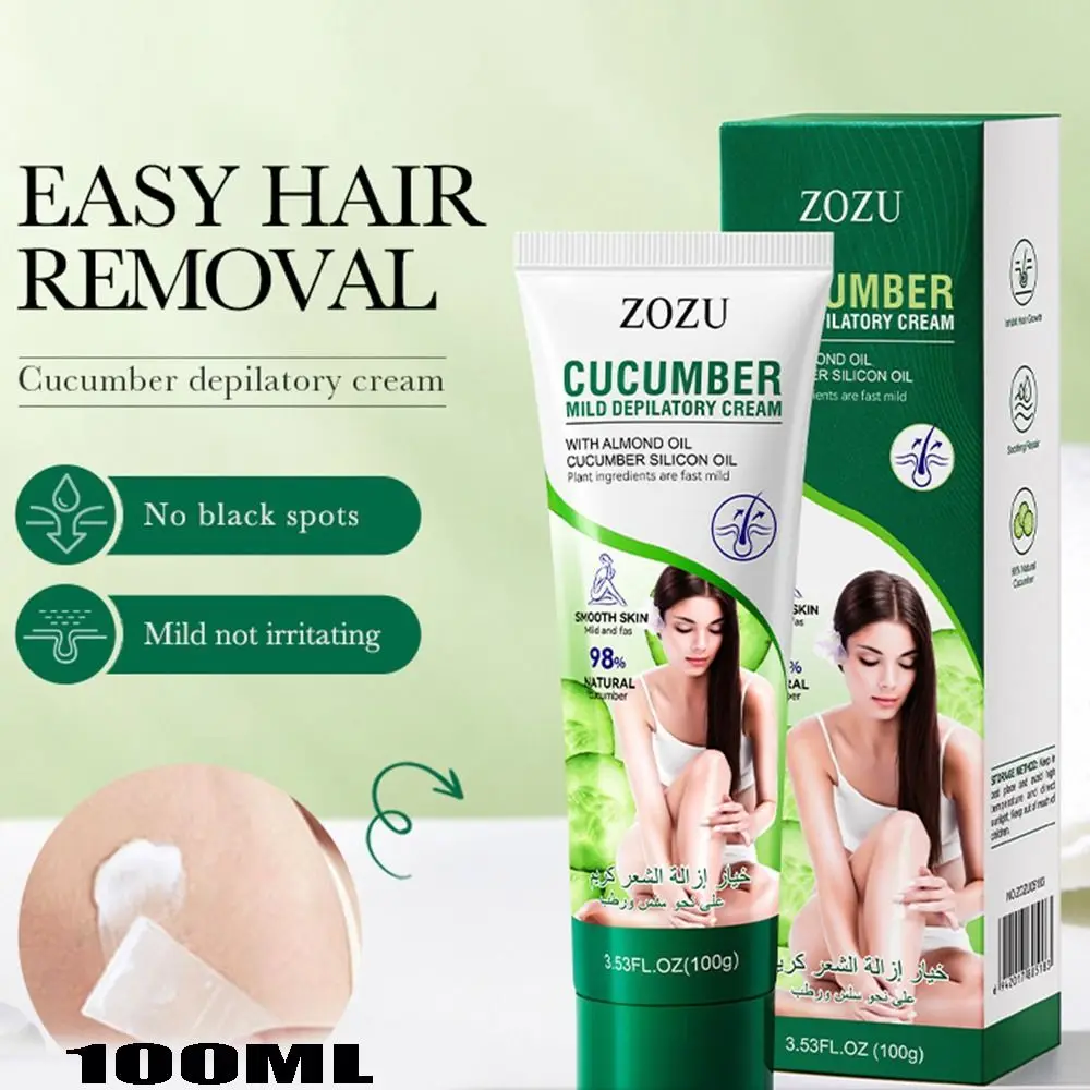 Non-stimulating Hair Removal Cream Painless Mild Cucumber Gentle Reduces Hair Growth Mild Depilatory Cream