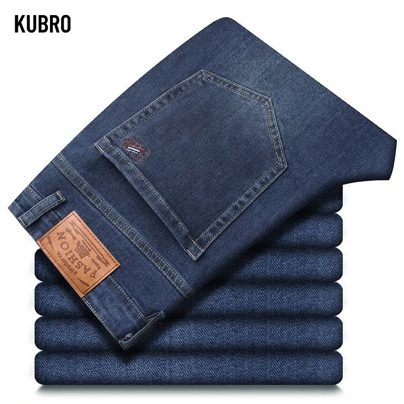 

Мужские джинсы, длинные брюки, осенне-зимние новые мужские деловые свободные брюки, повседневные брюки больших размеров, прочные брюки для мужчин
