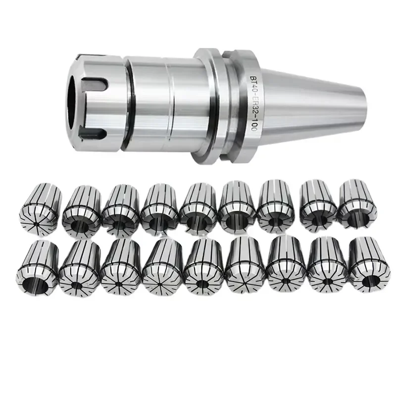 BT40 ER32 Collet Chuck Set High Precision CNC Tool Holder 18pcs Milling Machine Collets for Machining Center