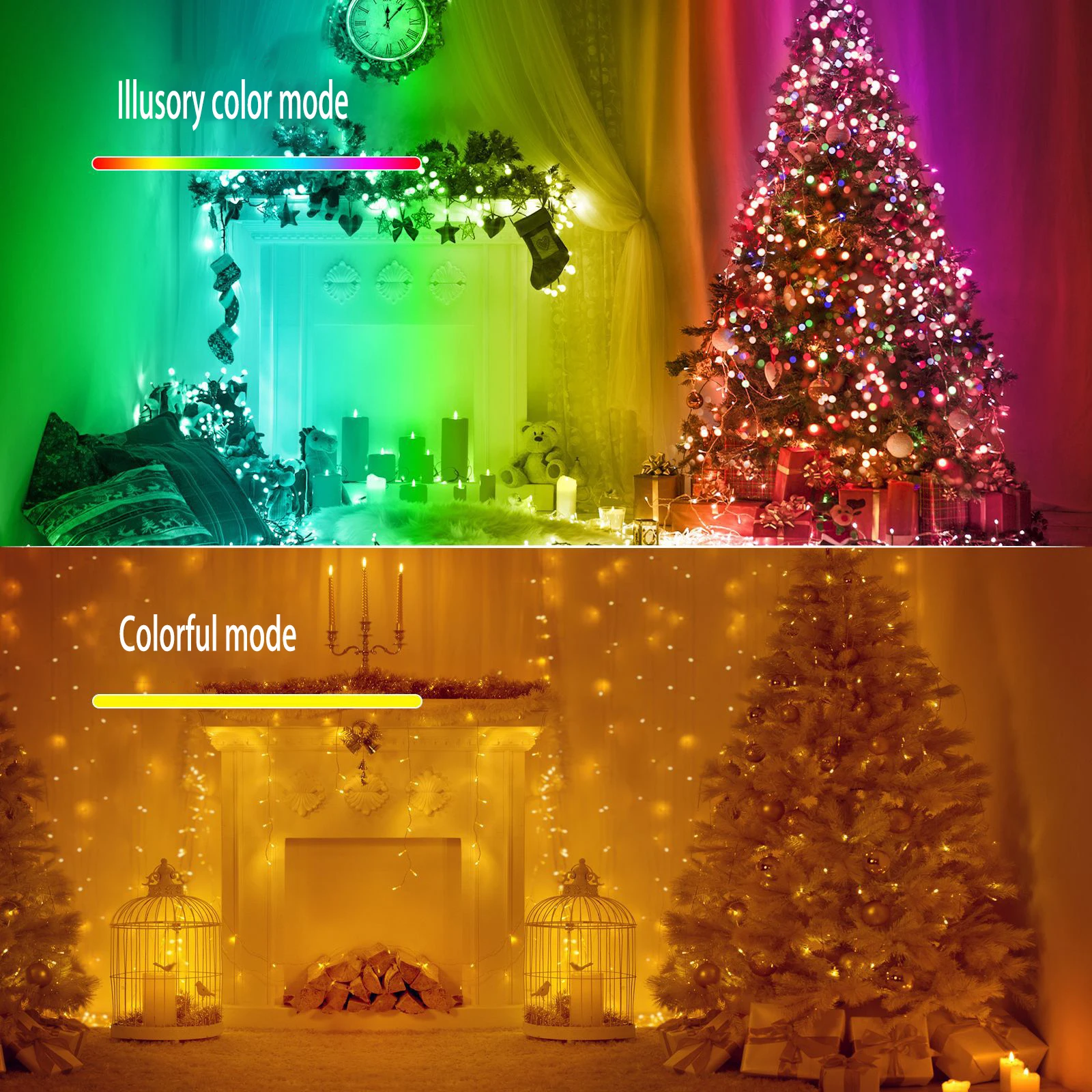 LED Fairy Strings Light RGBIC APP Control Outdoor Waterproof Garland USB For Christmas Party Wedding Birthday Decoration Lamp