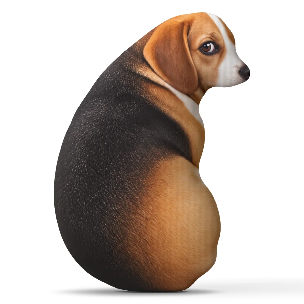Beagle Hound Shaped Pillow Throw Cushion Realistic Decorative Accent for Sofa Living Room Bedroom Dog Lover Gift Home Decor