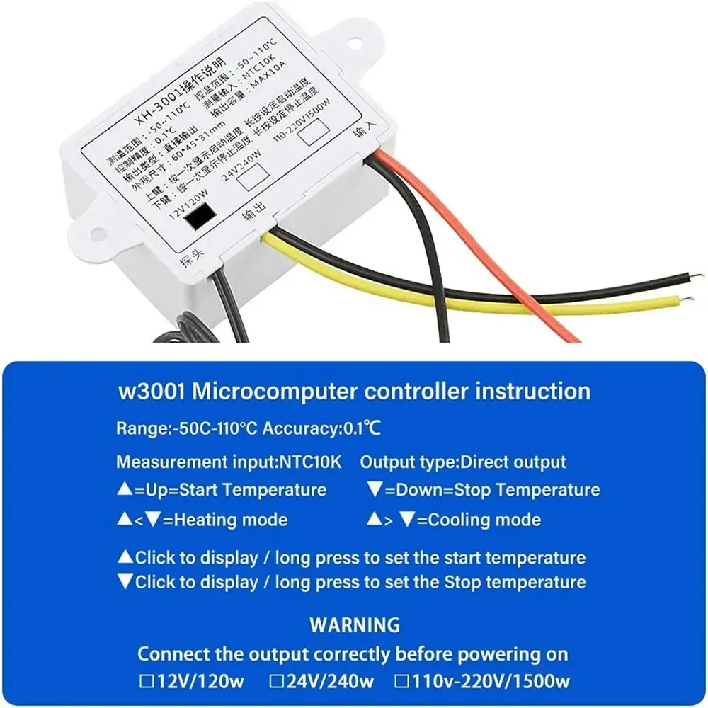 Neuer w3001 digitaler regeltemperatur mikro computer thermostat schalter 220/v thermometer thermo regulator thermostat