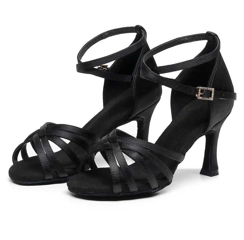 Femmes chaussures de danse pour filles dames chaussures de danse de salon latine Satin professionnel Salsa Tango chaussures de danse de fête chaussures d'entraînement