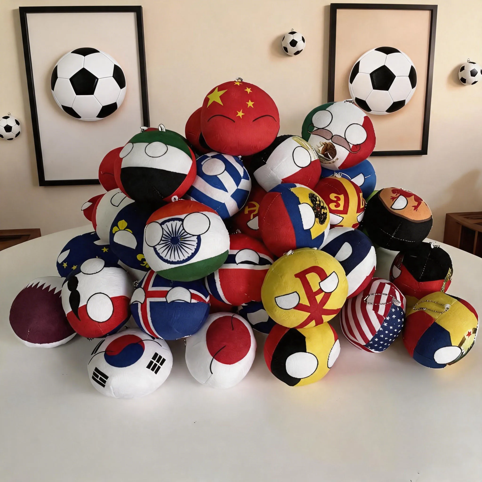 Champion Country Flag Ball Plush Ball Final Semi Final Third Place Top 16 Top 8 Doll Plush Small Pendant Doll