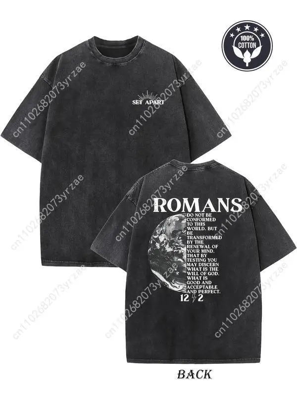 

Ретро футболка с римскими Писаниями для мужчин и женщин, винтажная футболка высокого качества, хлопковая модная футболка с короткими рукавами, мягкие дышащие топы