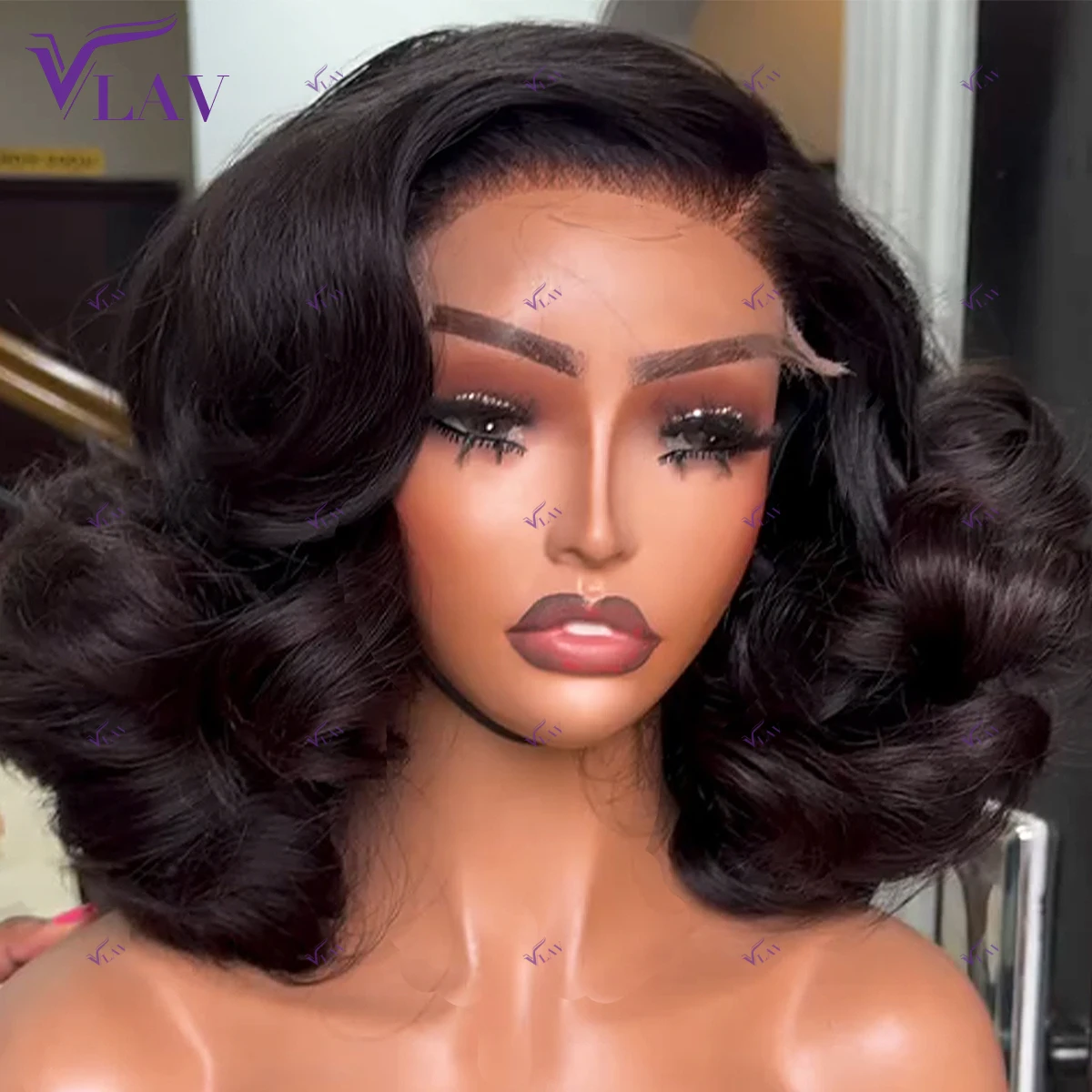400 Density Glueless Wigs Human Hair 13x6 HD Lace Frontal Wig Preplucked Wear And Go Super Double Drawn HD Lace Wig Bouncy Curly
