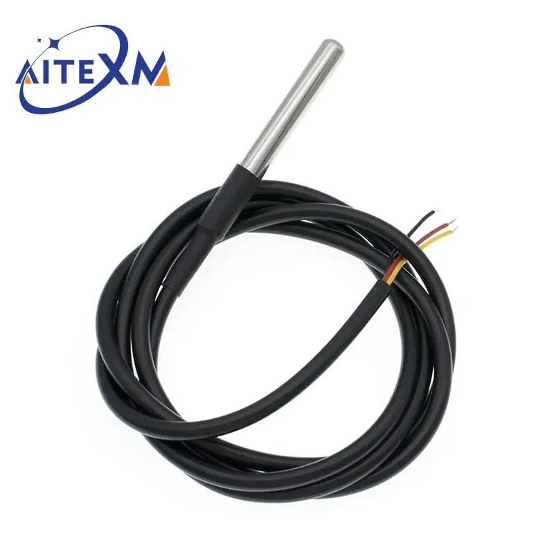 DS18B20 Temperature Sensor Stainless Steel Package 1M / 2M / 3M Waterproof 18B20 Cable Temperature Probe For Arduino YANXD