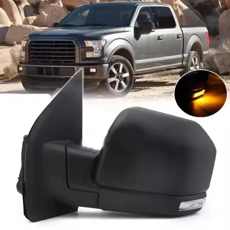 

2015-2021 For/d F150 USA Pair Power Heated Turn Signal Single Light Door Mirrors Manual Folding Side for Fie