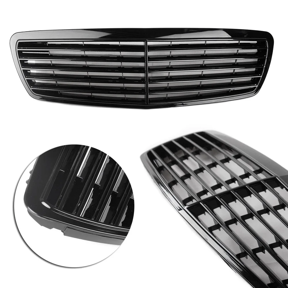 Car Styling Front Grille Bumper Mesh Grill ABS For Mercedes Benz W211 E500 E320 E350 E430 E-CLASS 2002 2003 2004 2005 2006