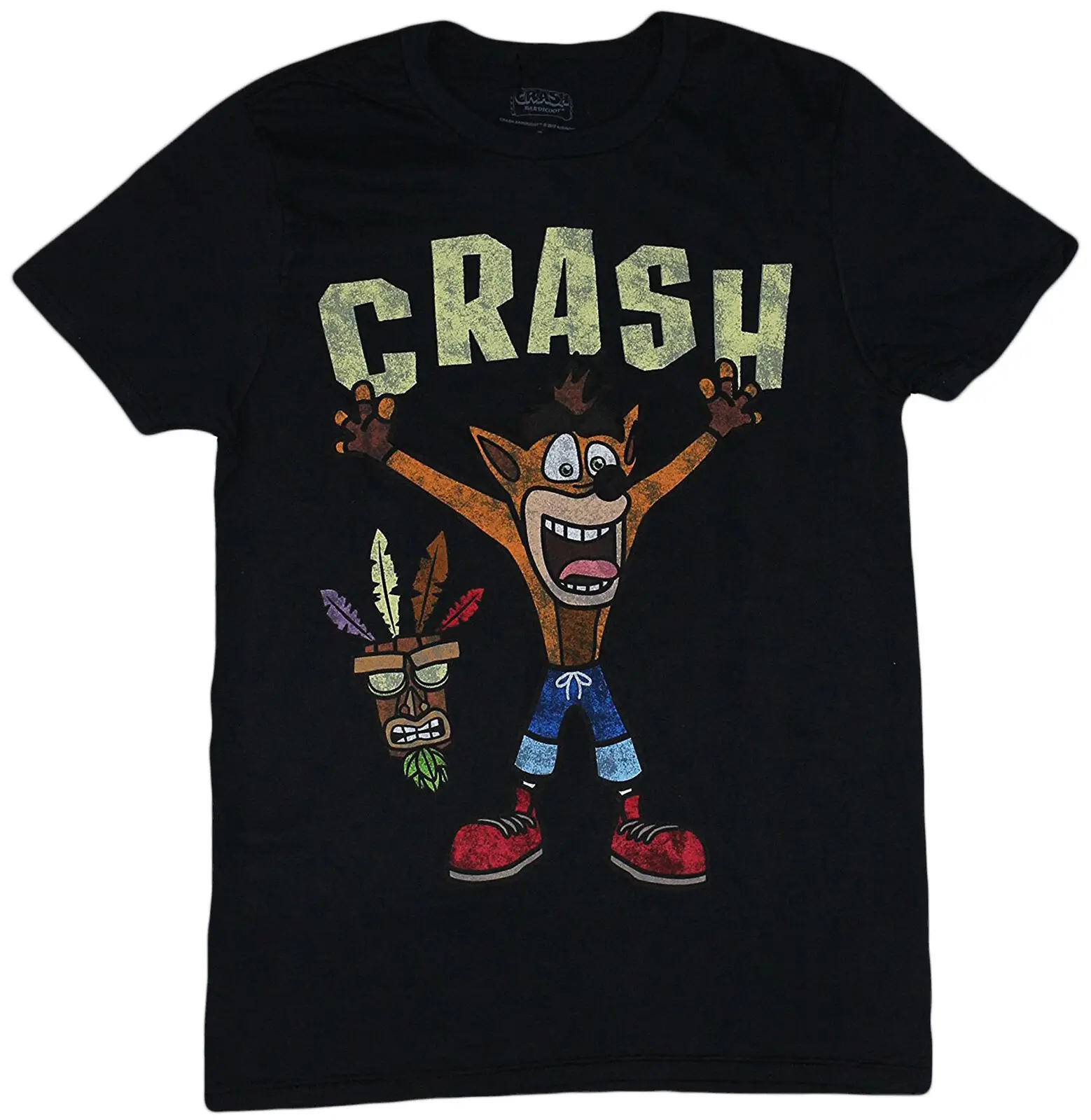 

Crash Bandicoot Distressed Crash Under Logo Adult T-Shirt - Video Game, Party,