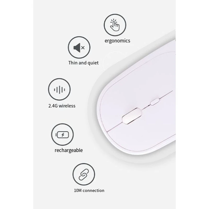 Wireless Mouse Blueteeth 2.4G Portable Silent Ergonomic Mice For Laptop Tablet Notebook Mobile Phone Office Gaming Mouse-TCES