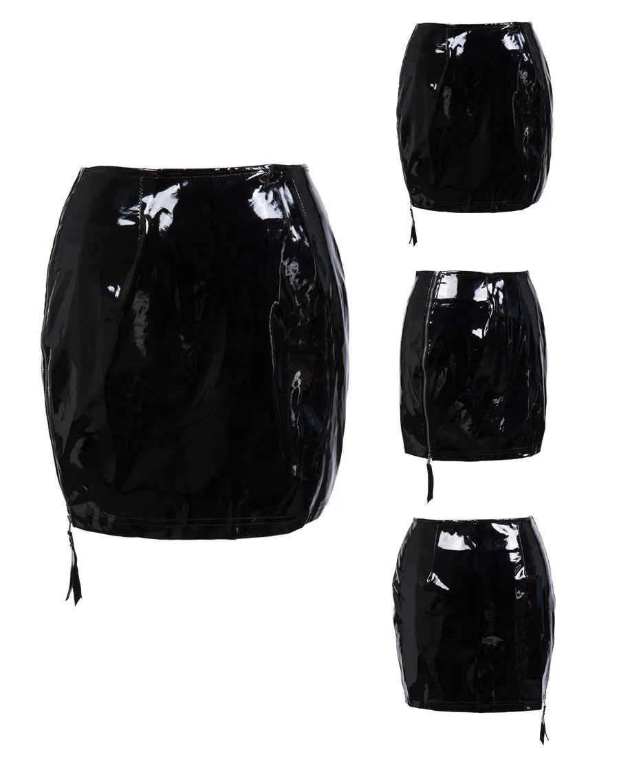 

Plus Size Women PU Leather High Waist Wet Look Bodycon Pencil Midi Skirts Night Club Mini Skirt Lady Sexy Outfits