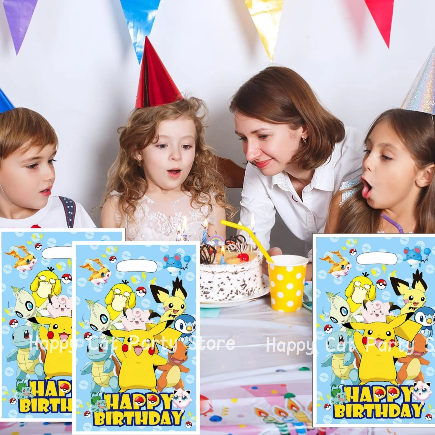 포켓몬 피규어 포켓몬 선물 가방 피카추 생일 선물 가방 피카추 캔디 가방 포장 어린이 파티... - 5