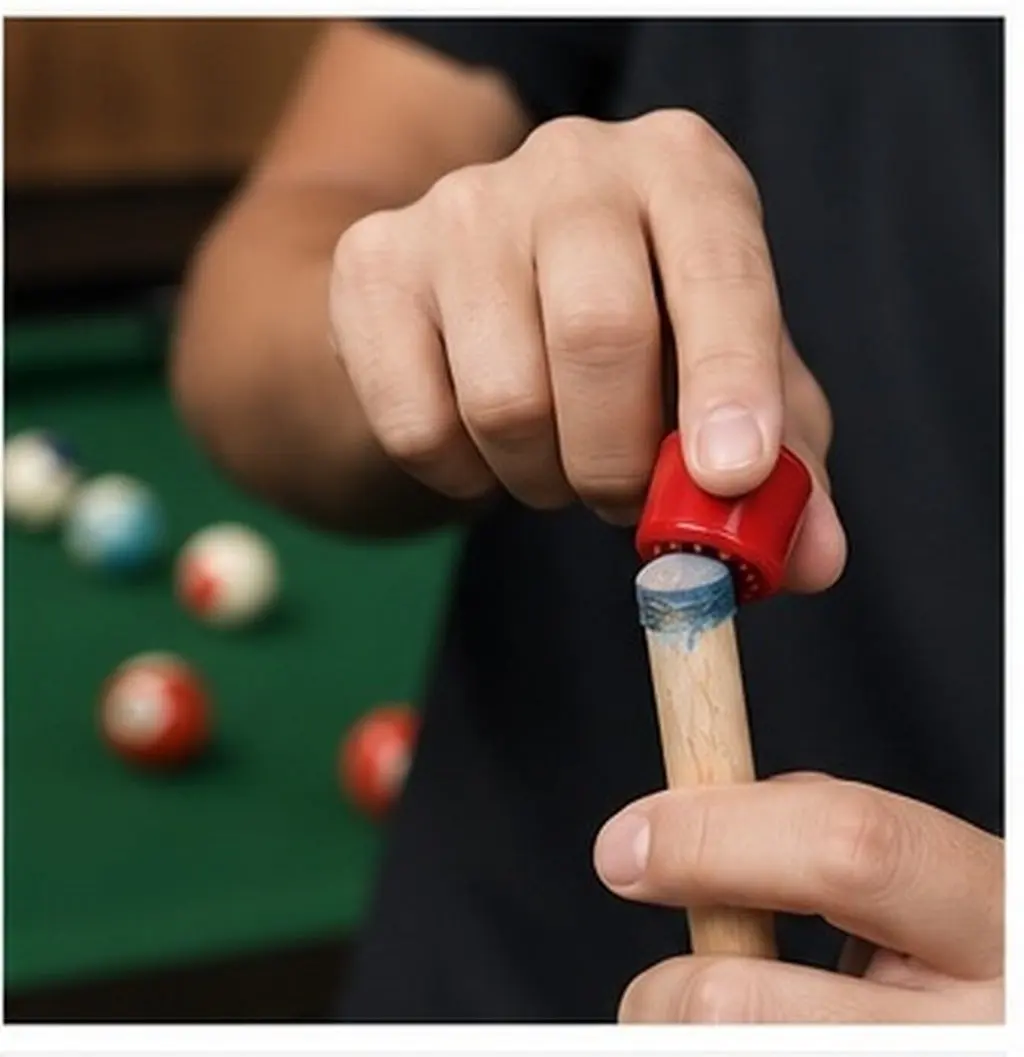 6Pcs Compact Cue Tip Shaping Tool Wear-Resistant Rust-Proof Portable Double-Sided Plastic Grinder for Pool Billiard Snooker Cue