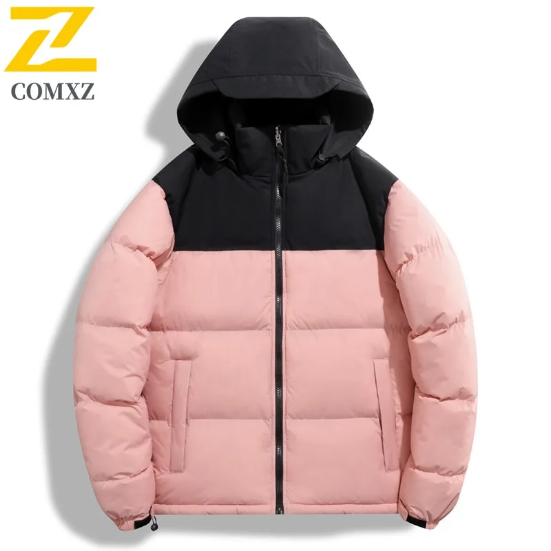 

COMXZ Теплая хлебная куртка Водонепроницаемая высококачественная уличная туристическая минималистичная стеганая куртка Снежная дизайнерская мужская хлопковая стеганая куртка
