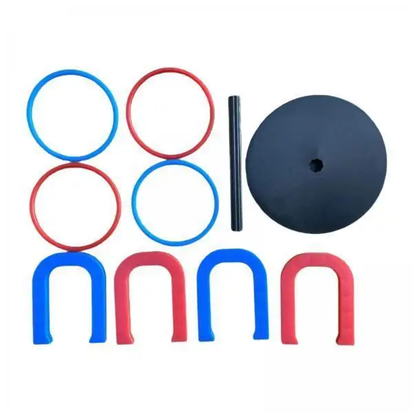 Horseshoes Tossing Game Outdoor Fun Giant Size Ring Toss Interchangeable Stands Portable Set for Beach Yard Lawn