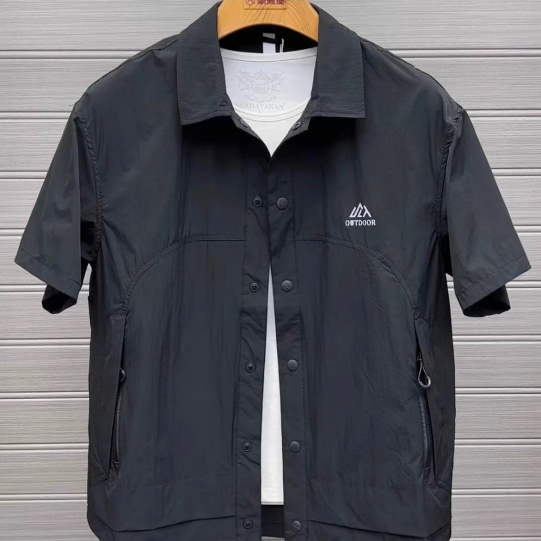 Premium Short Sleeve Casual Shirt Men's Lightweight Summer New Style Workwear Versatile Thin Outerwear Patchwork Men's Shirt