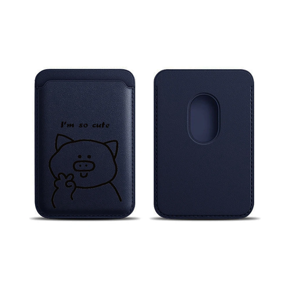 Einfache Leder-Kartenhülle mit Paar-Motiv für Magnetische Hüllen, Geeignet für alle iPhone Magsafe Karten-Handytaschen – Detail 15