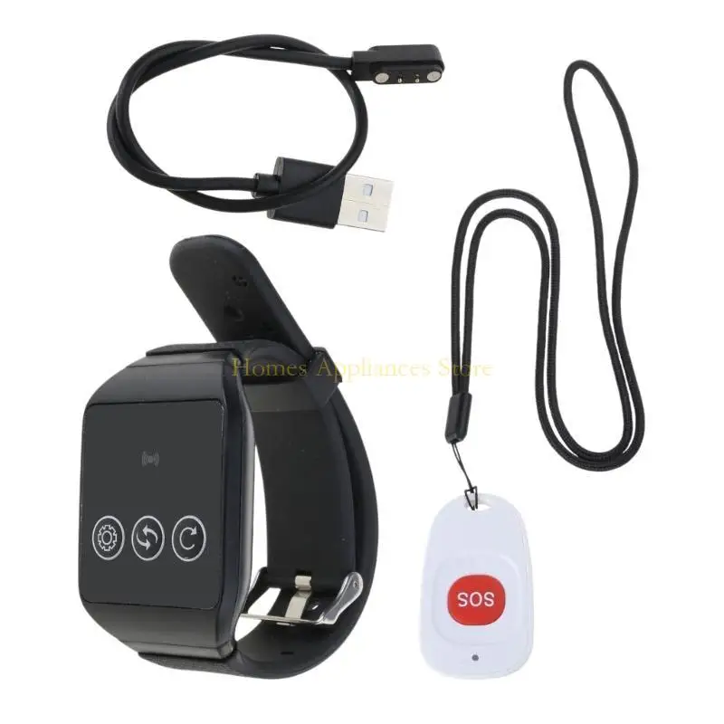 D0AB كبار السن المساعدة اللاسلكية استدعاء الزر المقاوم للماء مشاهدة سهلة الاستخدام