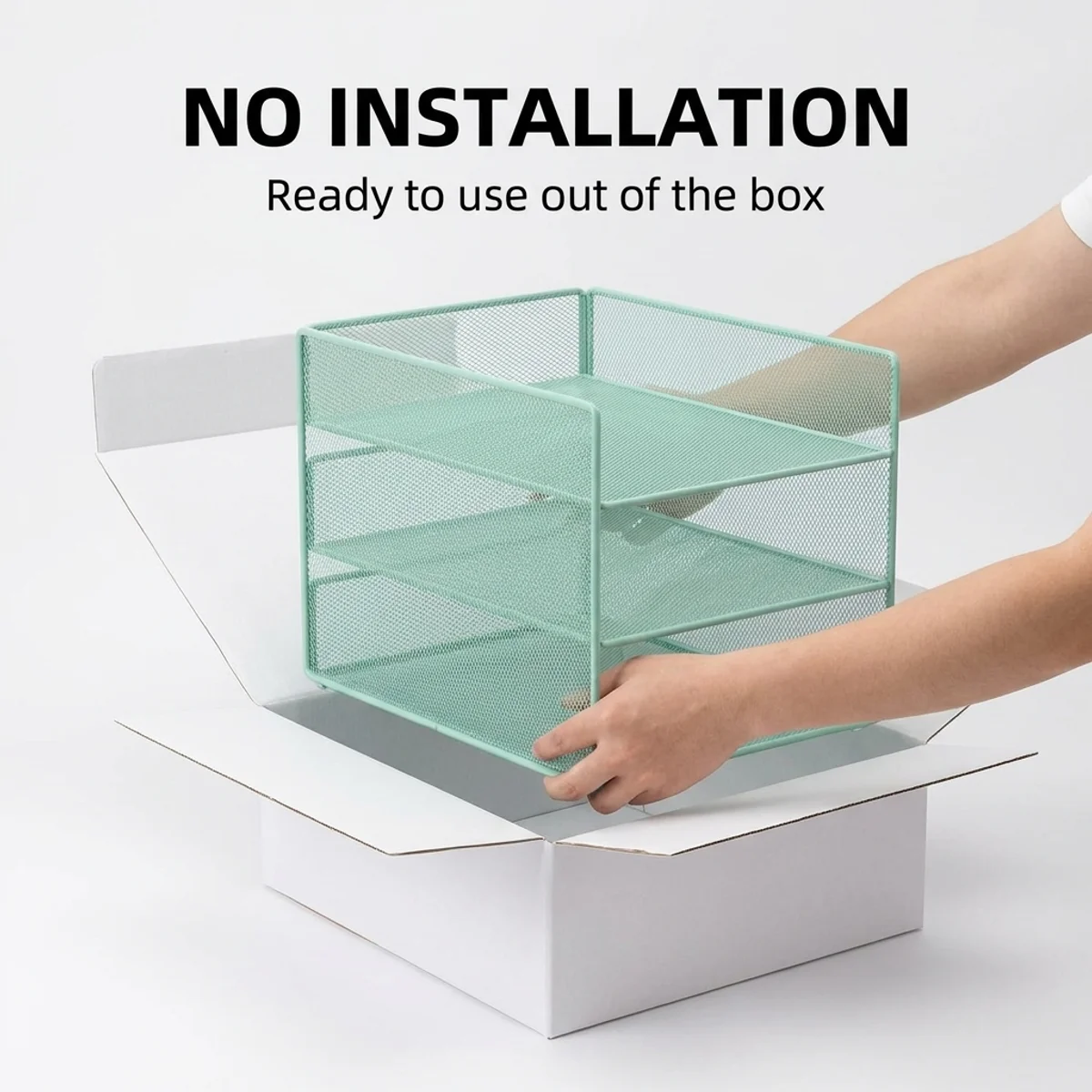 Transform Messy Desk to Tidy! 2-Tier Mesh Letter Tray – Large Capacity, No Tools Needed, Durable & Space-Saving Design