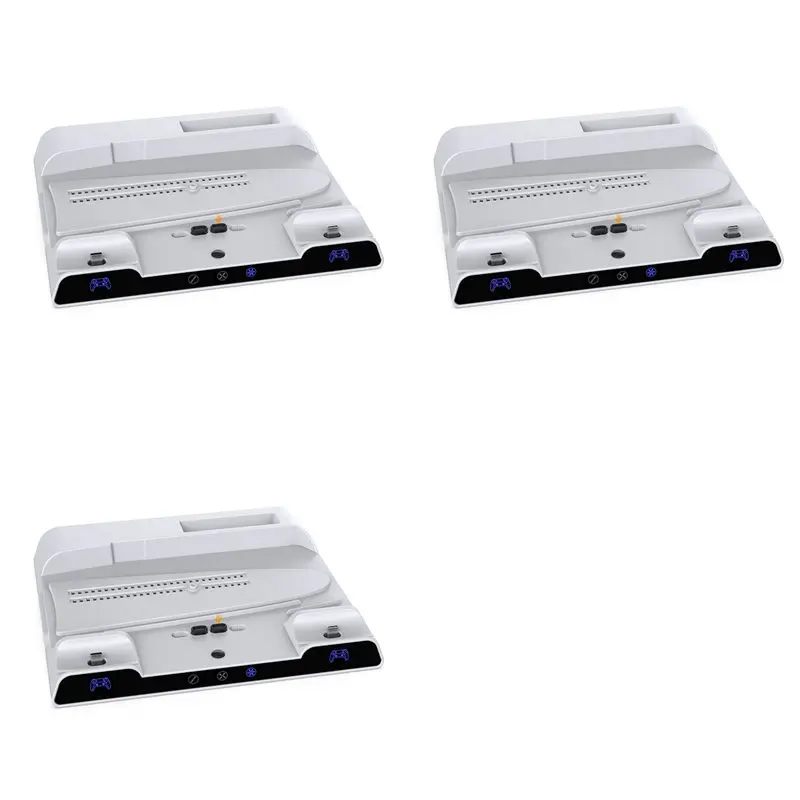 ABDE-3X For PS5/Slim/Pro Multi-Function Cooling Base With Dual Wireless Controller Mobile Hard Disk Storage Rack