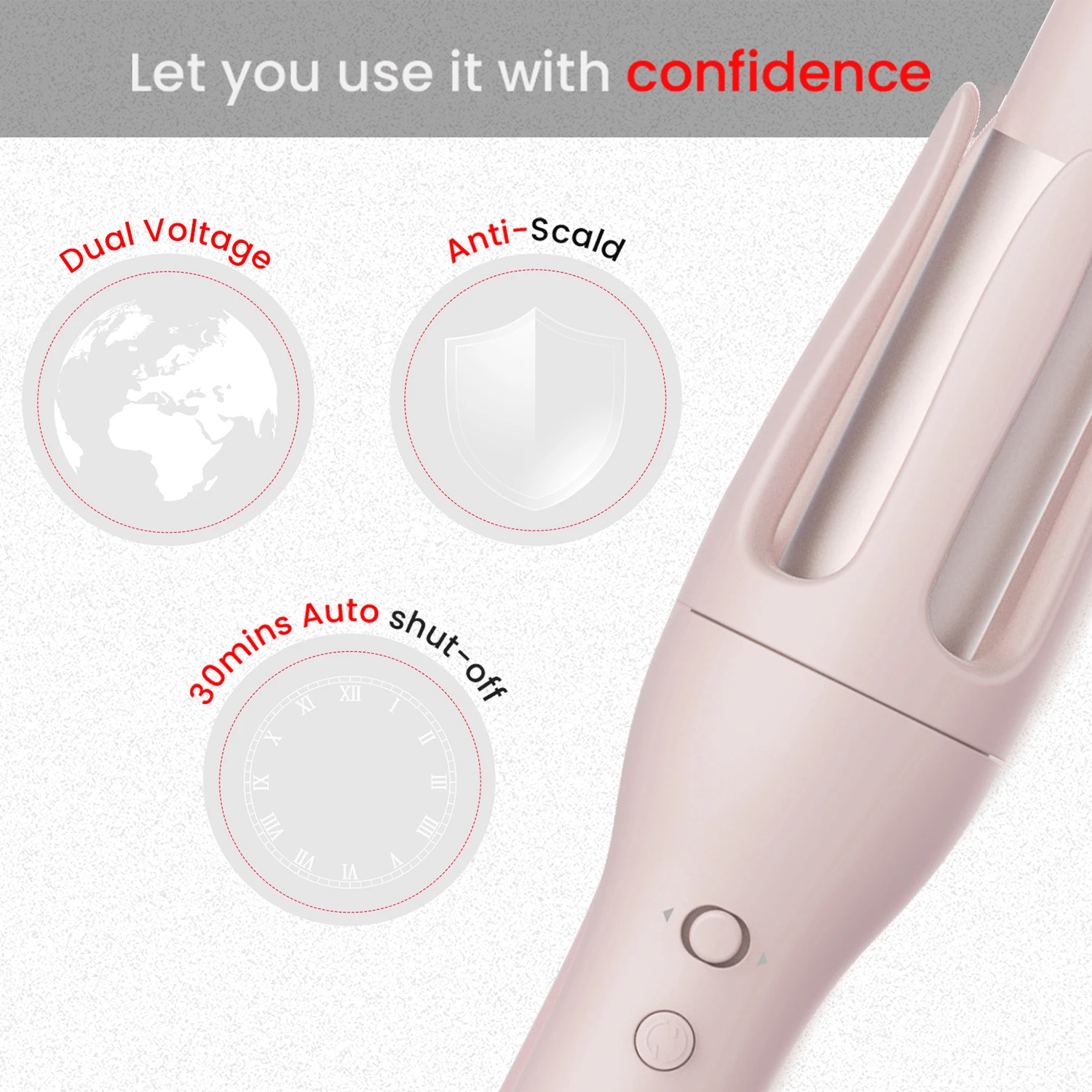 自動ヘアカーラー,28mmバレル,3つの温度モード,マイナスイオン発生器,インテリジェントタイマー,センサー