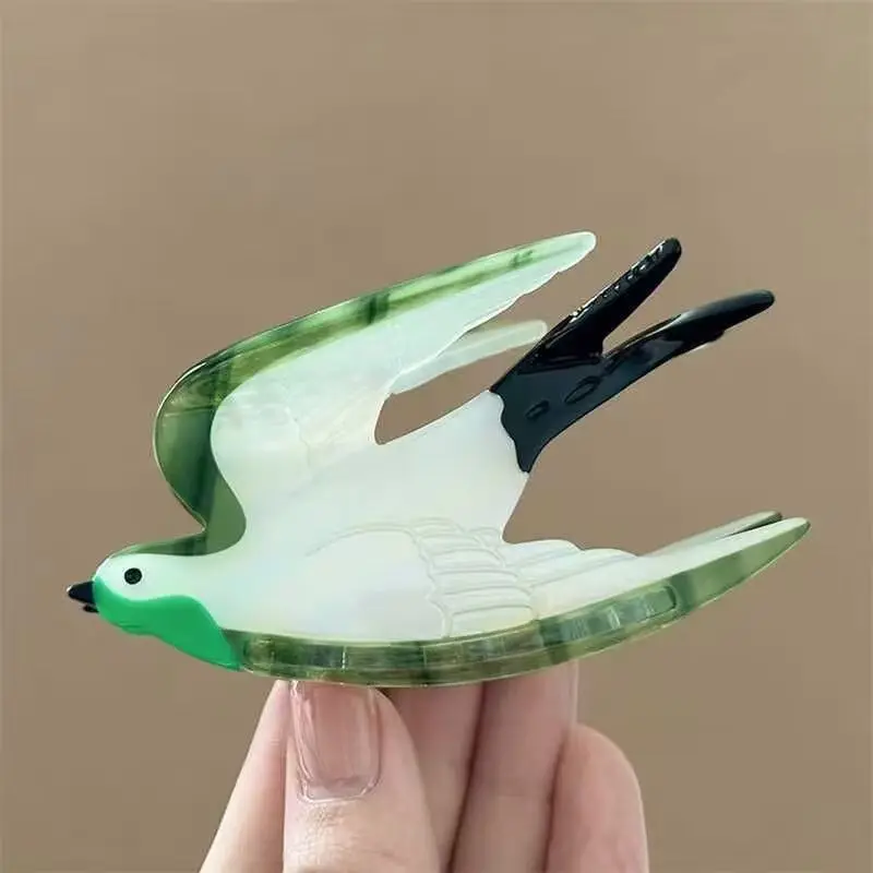 1/2 قطعة مشبك شعر الخل الجديد الحلو واللطيف، حيوان الطيور، مشبك القرش، مشبك السنونو، الشعر المطبوخ، مشبك ذيل الحصان، صائد الشعر