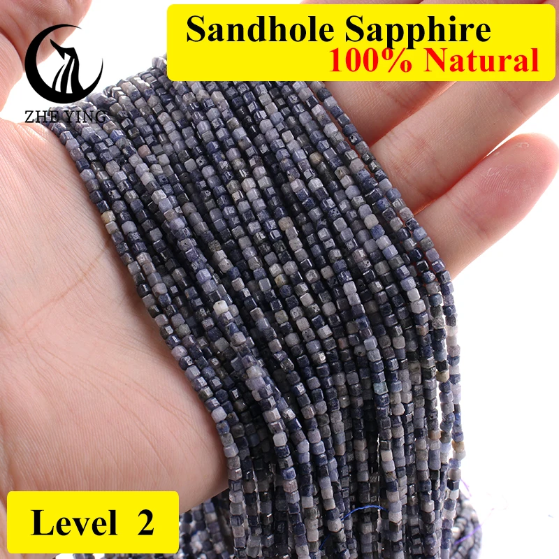 

Zhe Ying Natural Sand Hole Sapphire Beads Small 2.5mm Square Faceted Gemstone Beads for Jewelry Making DIY Accessories