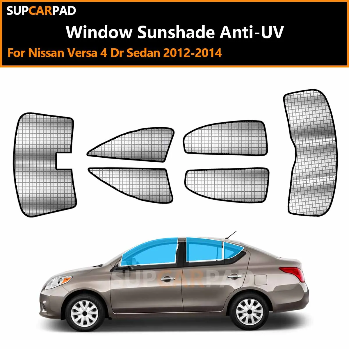 

Для Nissan Versa 4-дверный седан 2012-2014: Индивидуальные солнцезащитные шторки на окна автомобиля, анти-УФ, козырьки-дефлекторы, аксессуары