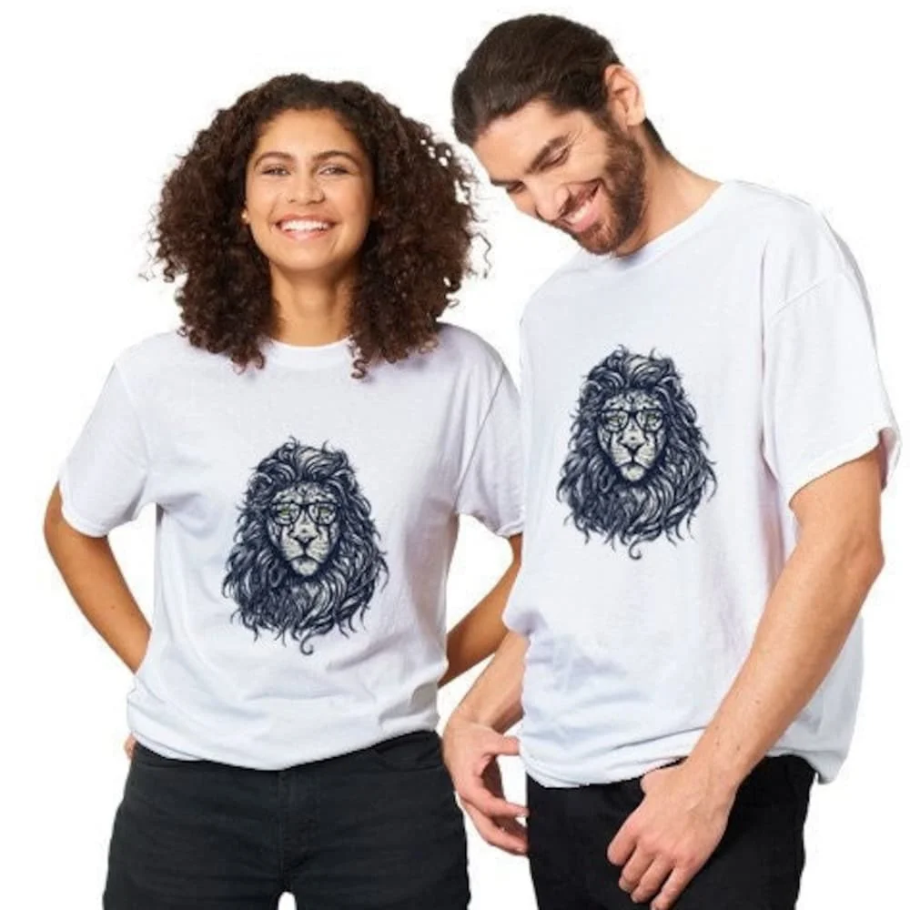 The Lion'S Gaze Wise And Stylish Stance Heavyweight Crewneck T Shirt Lion Best Seller