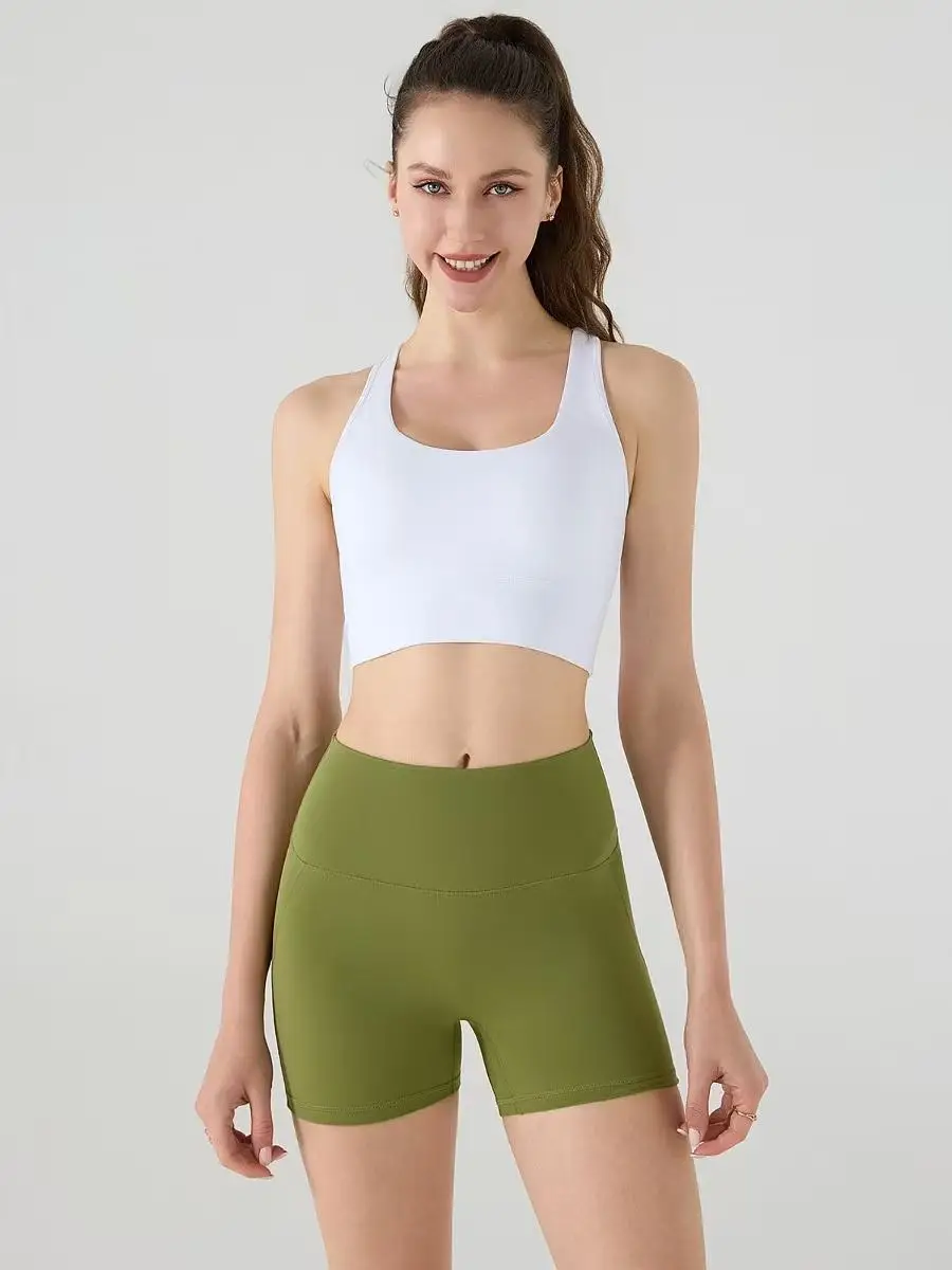 Women's Naked-Feel Shockproof Sports Bra Racerback Yoga Tank Top Shockproof Sports Bra Activewear Fitness Top