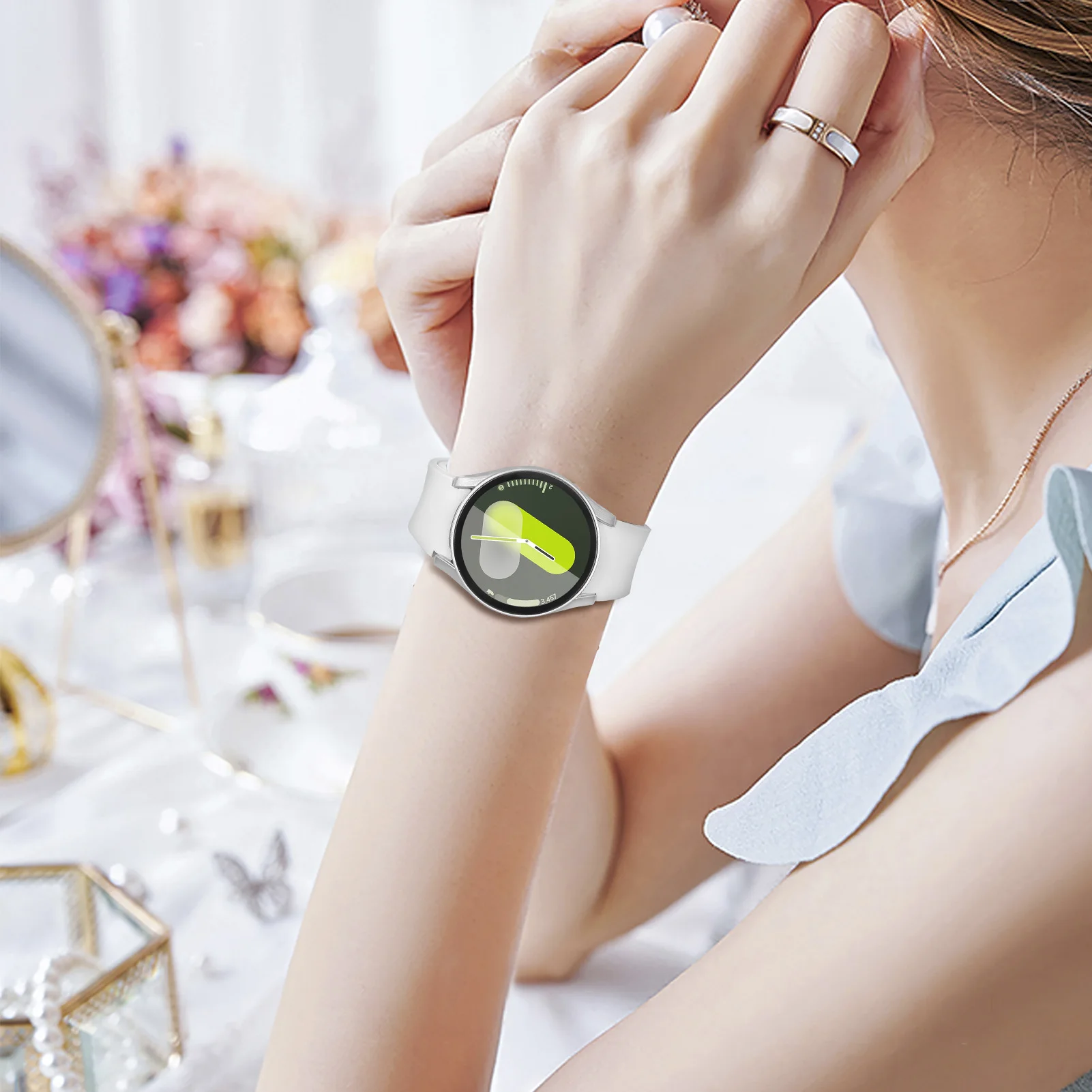 삼성 갤럭시 시계 7용 유리 + 케이스 44mm 40mm 액세서리 화면 보호기 올라운드 범퍼 쉘 갤럭시 시계 7 44mm 커버