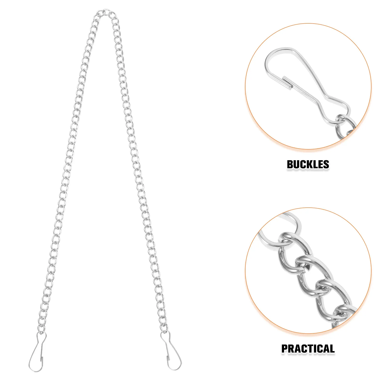 

10Pcs Adjustable 50Cm Silver Hanging Chains with Dual Hooks for Ceiling Plant Hangers Wind Chime Hanger Garden Bird Feeder