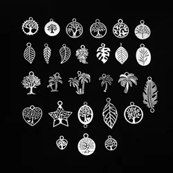 30pcs 27 Style Tree Of Life Leaf Coconut Charms Pendant For DIY Bracelet Necklace Keychain Jewelry Making Findings Accessories