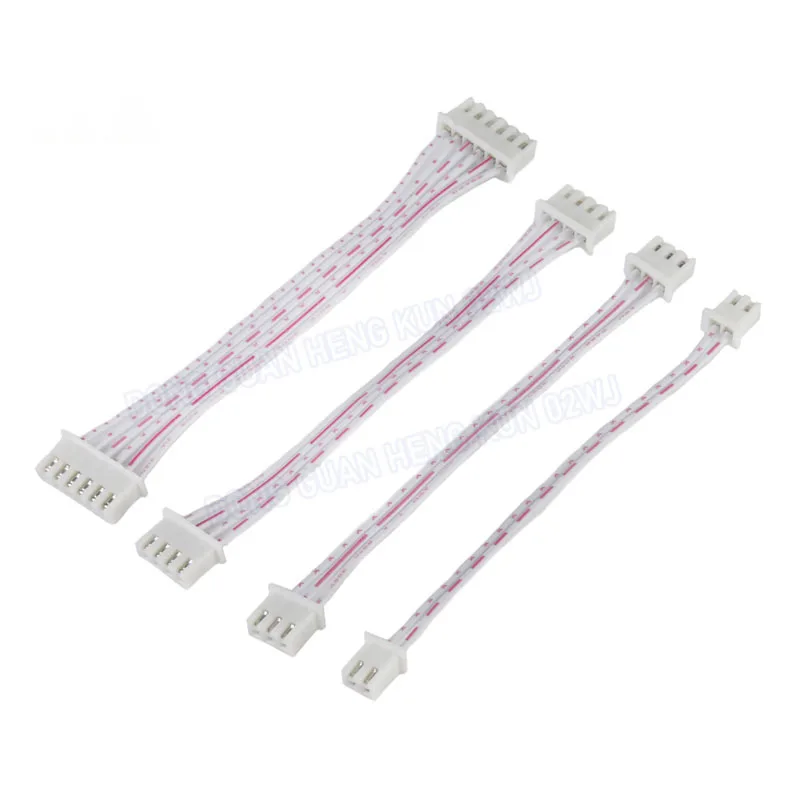 5 Pcs XH2.54 Female Terminal Plug With Cable Wire Connector Single/Double JST 2.54mm 2P-10 Pin XH2.54mm Red And White Wire