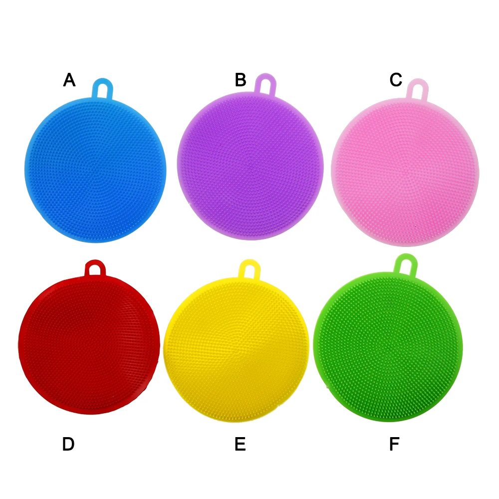 1Pcs 6 Colour 20G Silicone Multifunctional Dishwashing Brush Oil-Free Kitchen Cleaning Cloth Vegetable And Fruit Washing