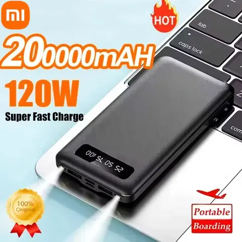 Xiaomi 120W 보조베터리 200000mAh 고속 충전 대용량 휴대용 외장 배터리 iPhone Android Hot 용 LED 디지털 디스플레이