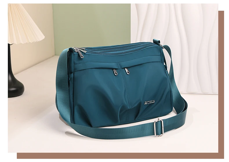 Damen-Umhängetasche aus wasserdichtem Nylon mit großem Fassungsvermögen und mehreren Taschen, Tragetasche mit abnehmbarem Riemen für Mütter, Einkaufen – Detail 2