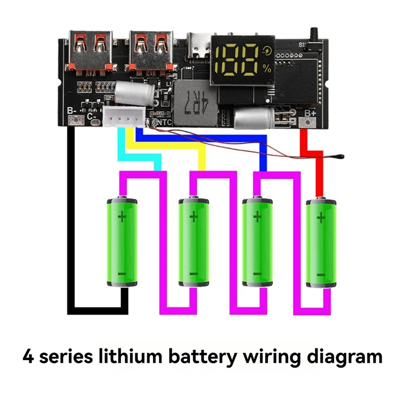 ABGG-Power Bank Double TYPE C Port Two Way Mobile Power Module 18650 Charging Circuit Board DIY Motherboard