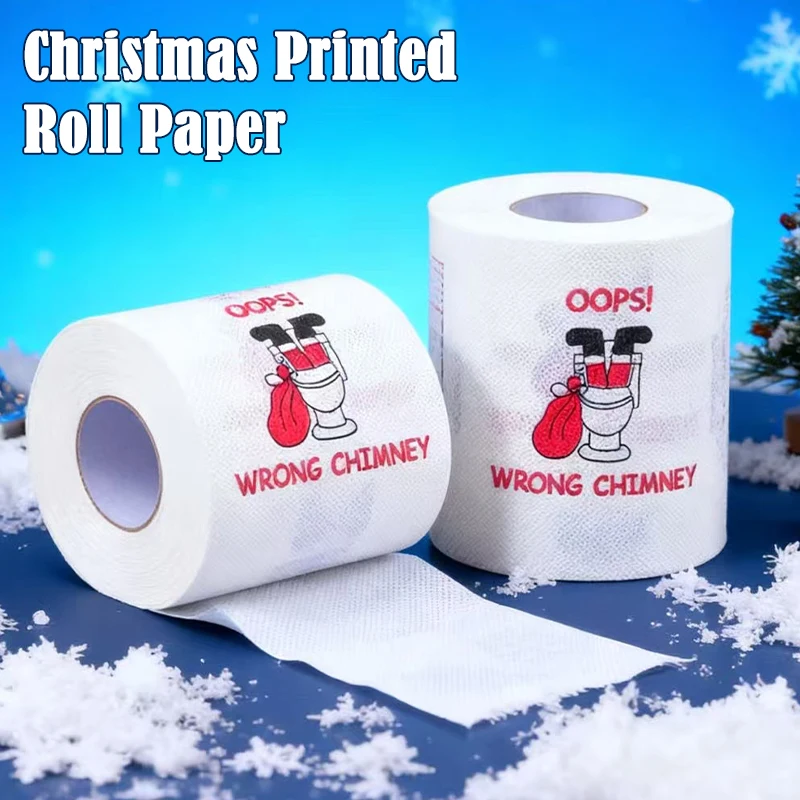 

Туалетная бумага Серия с рождественским узором Рулонная бумага Счастливый Санта-Клаус Туалетная бумага Креативная туалетная бумага Рулоны Забавные салфетки