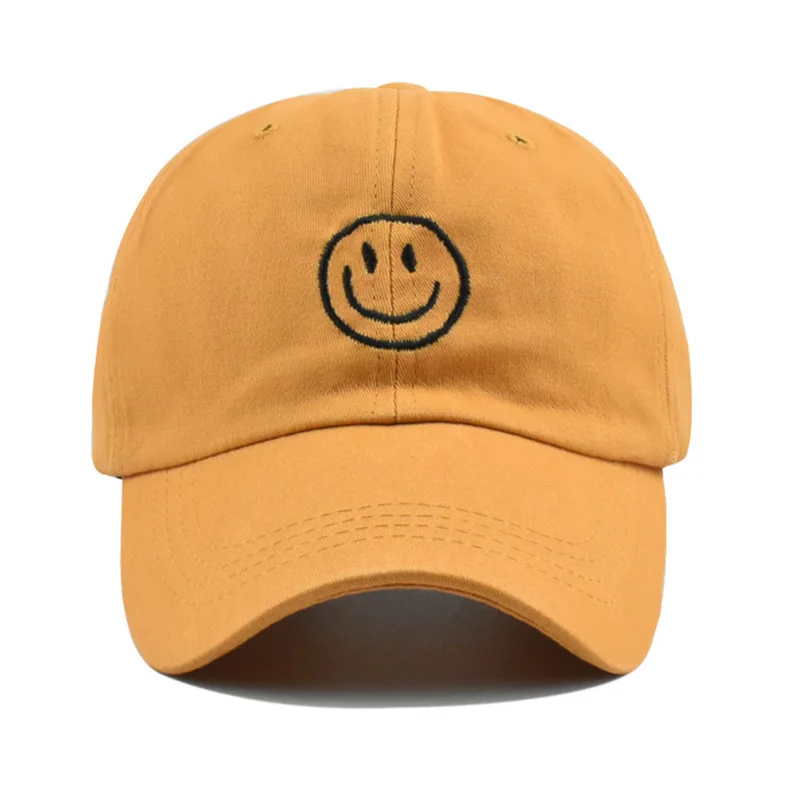 Smiley Face Baseball Visor Cap Embroidery Casual Hat for Outdoor Sport Running Cycling Travel Girls Boys Fashion Cotton Gorras