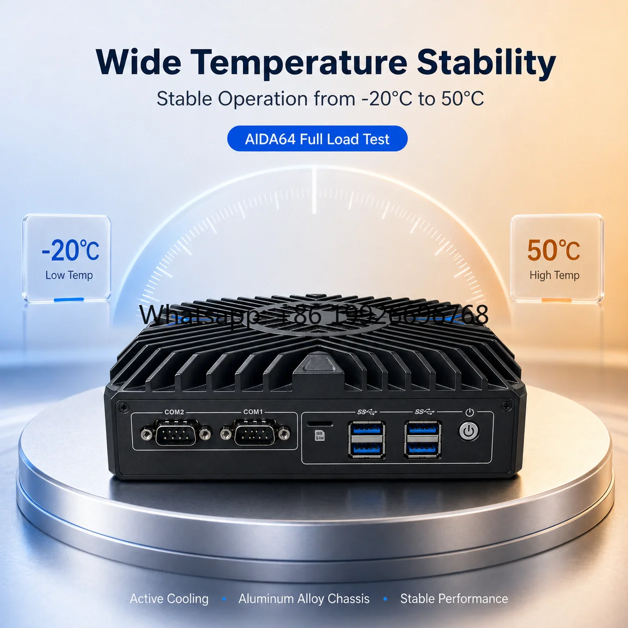 12th Gen  Core Industrial Embedded Computer 3 HDMI Dual COM 3x2.5G LAN SIM Slot DDR5 4G 5G Ready Active Cooling OEM Mini PC